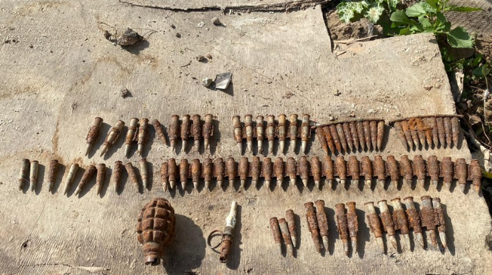 Bakıda əl qumbarası və mərmi aşkarlanıb  - VİDEO