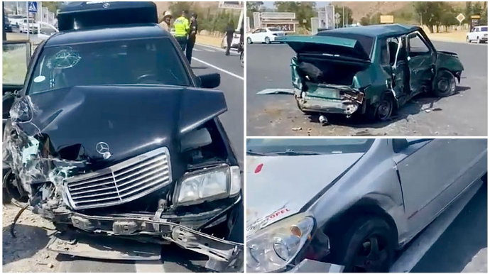 Şəkidə qayda pozan “VAZ” sürücüsü zəncirvari qəza törətdi    - VİDEO