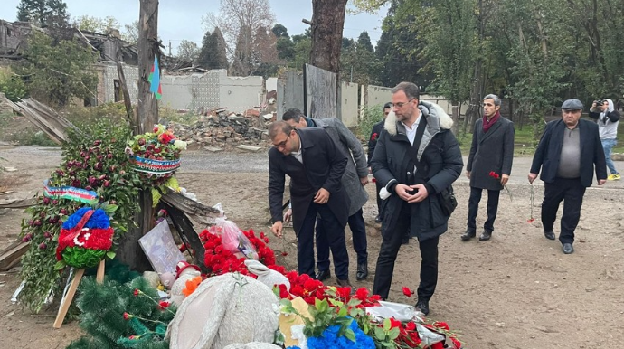 Almaniyadan gələn həkimlər Gəncədə ermənilərin bombaladığı əraziyə baş çəkib