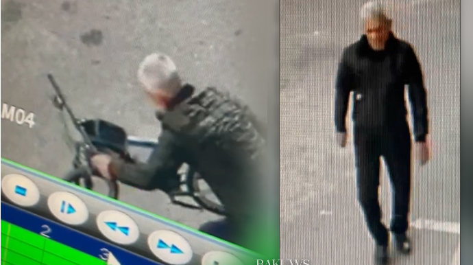 Yaşlı kişi kuryerin velosipedini belə oğurladı - ANBAAN VİDEO 