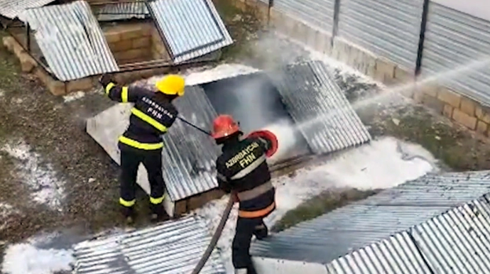 Şəmkirdə yanacaqdoldurma məntəqəsində yanğın olub - VİDEO