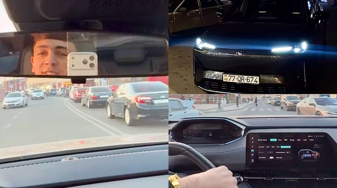 Gəncədə qaydaları vecinə almayan sürücü əks yolda “şou” göstərdi - HƏBSƏ DÜŞDÜ - VİDEO 