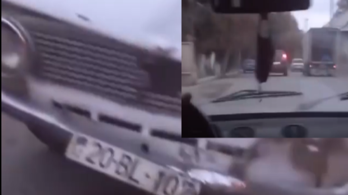 Sürətlə hərəkət edən "011" "07"yə belə çırpıldı - ANBAAN VİDEO 