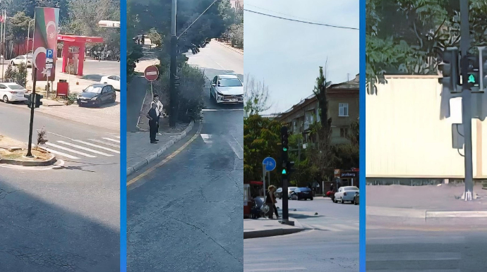 Bu metronun qarşısında svetoforlara piyada bölmələri quraşdırıldı - FOTO  