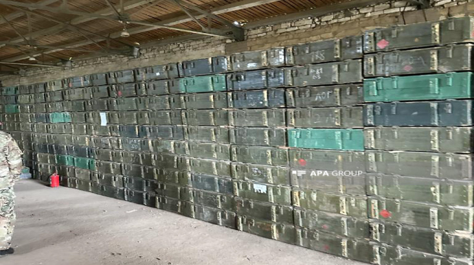 Xocalıda silah-sursat anbarı aşkarlanıb  - VİDEO