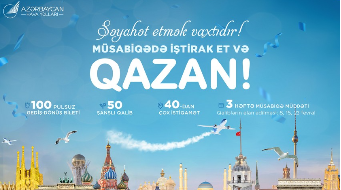 Pulsuz səyahət imkanı:  AZAL 100 ödənişsiz aviabilet təqdim edir