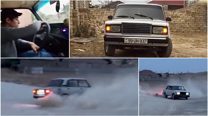 Yaşayış zonasında tozu-dumana qatan vəsiqəsiz sürücü - 99-UH-937   - VİDEO