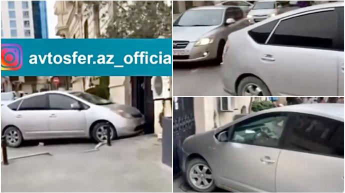 “Prius”la səkini zəbt edən  sürücü piyadaların yolunu kəsib qəzəbləndirdi  - VİDEO