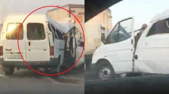 Bakıda mikroavtobus qəzaya uğradı: Ölən və yaralananlar var - VİDEO 