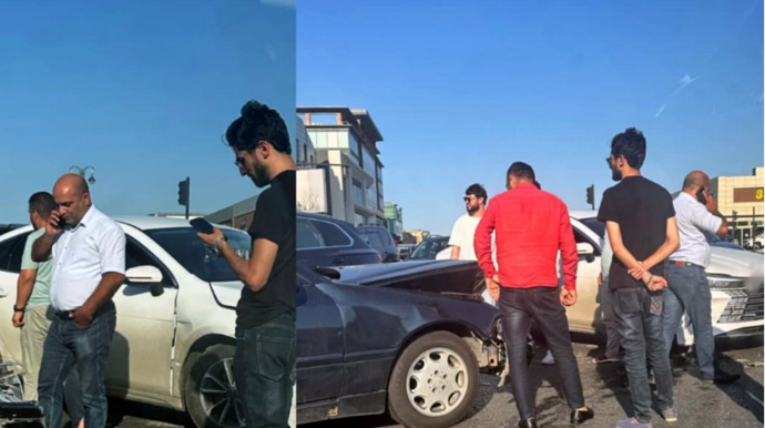  Babəkdə “BYD” və "Mercedes” toqquşub - YOLDA TIXAC YARANIB - VİDEO 