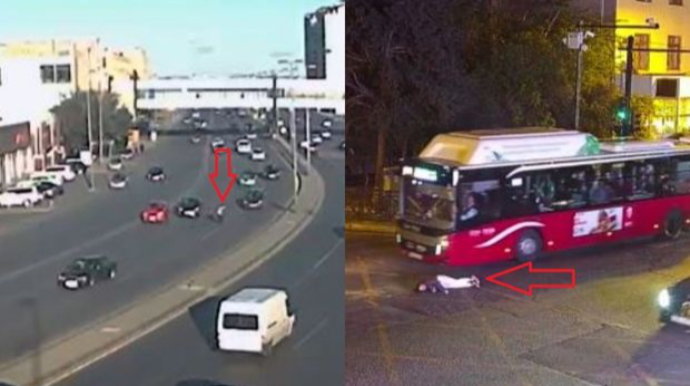 Piyadaların vurulması ilə nəticələnən qəzaların ANBAAN GÖRÜNTÜLƏRİ   - VİDEO