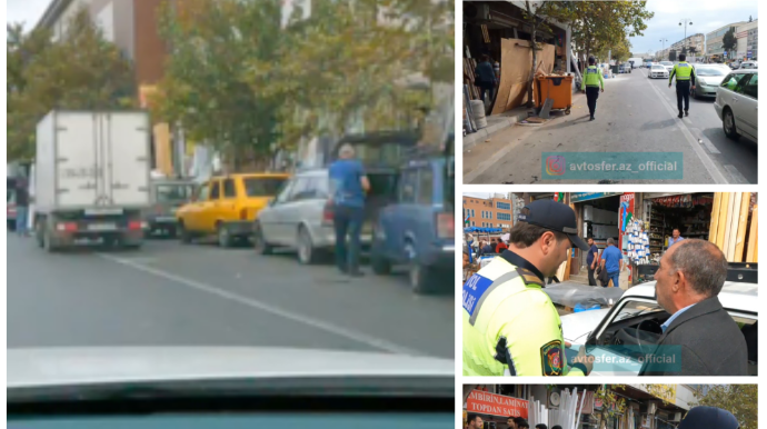 Nizamidə yol polisləri "Vasmoyun bazarı"nını belə təmizlədi - VİDEO