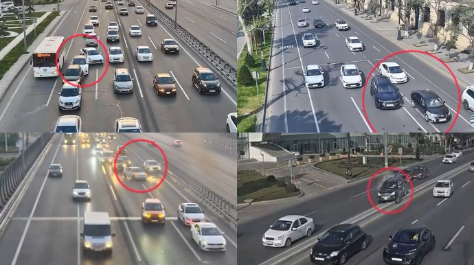 Несоблюдение дистанции в Баку стало причиной аварий - ВИДЕО
