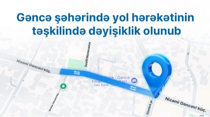 Gəncədə yol hərəkətinin təşkilində dəyişiklik olundu 