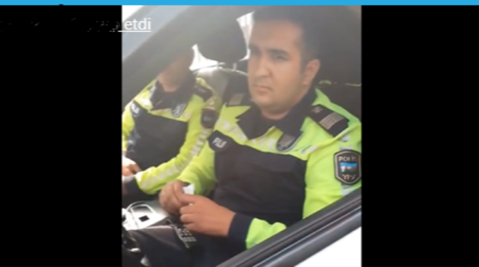 Qayda pozan xanım sürücü yol polisini belə şantaj etdi  - Polis susdu - VİDEO