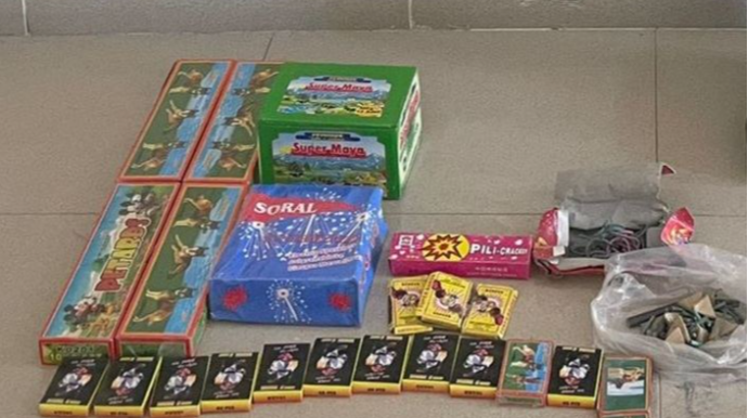 Şəmkirdə partlayıcı pirotexniki vasitələr satan şəxs saxlanılıb  - FOTO