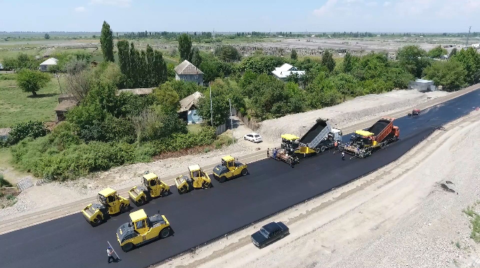 Ucar-Zərdab-Ağcabədi avtomobil yolunun tikintisi davam etdirilir  - FOTO