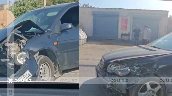 В Баку столкнулись два автомобиля - ВИДЕО