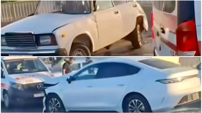 Bakı-Sumqayıt yolunda “BYD” və “VAZ” toqquşdu, sürücülərdən biri..   - VİDEO