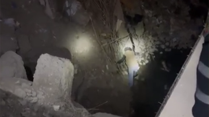 Gəncədə 15 yaşlı oğlan çay dərəsinə düşdü - VİDEO