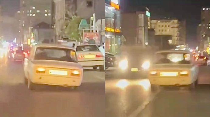 Xırdalanda “VAZ”la “hoqqa” verən sürücü baxın necə təhlükə yaratdı - VİDEO