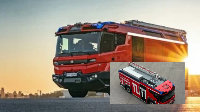 Dronla sinxron işləyən yanğınsöndürən avtomobilin sınaqları başa çatdı - FOTO