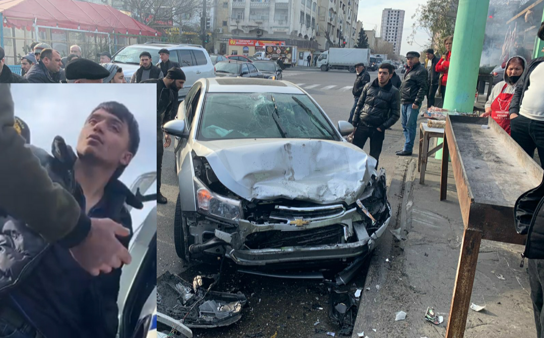 Yasamalda sürücü ağır qəza törətdi - VİDEO