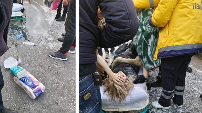 Bakıda qadını maşın vurdu: Ağır yaralandı - VİDEO