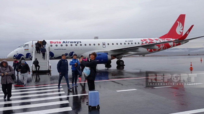 Zəngilan hava limanının ilk mülki sərnişinləri idmançılar olub  - FOTO