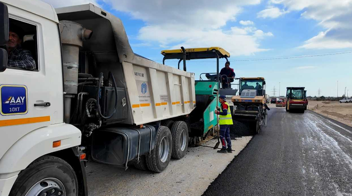 Zığ dairəsi-Hava Limanı yoluna birləşdirən yanaşma yolları tikilir - FOTO - VİDEO