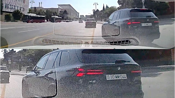 “Mall”un qarşısında qayda pozub təhlükə yarada-yarada getdi - 10-MM-044    - VİDEO