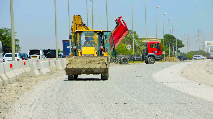M1 magistral yolunda təmir-bərpa işləri davam edir - FOTO