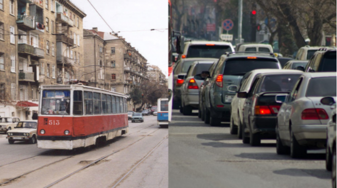 “Tıxaclı Bakı” necə görünür? - 8 fevral Bakıda ilk tramvayın istifadəyə verildiyi gündür 