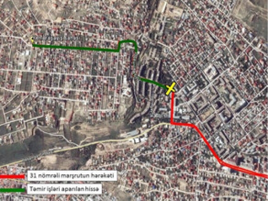 Bakıda 31 nömrəli marşrutun istiqaməti dəyişdi