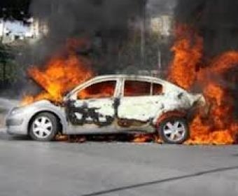 Beyləqanda "Volkswagen" yandı