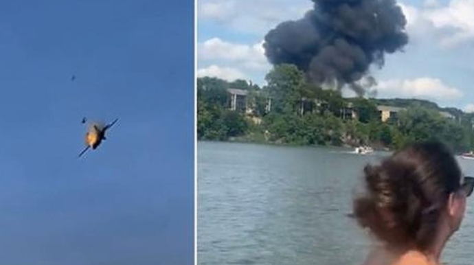 Hava şousu göstərən hərbi təyyarə qəzaya uğradı - VİDEO 