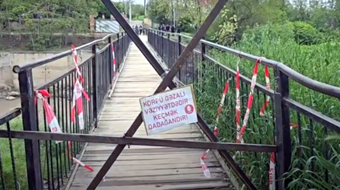 Xaçmazda 3 dəfə təmir olunan körpü yenə BAĞLANDI – VİDEO