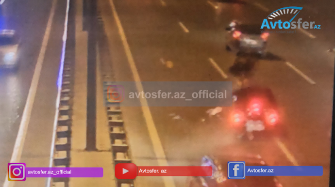 Magistral yolda "gəzən" piyadanı maşın belə vurdu - REAL VİDEO 