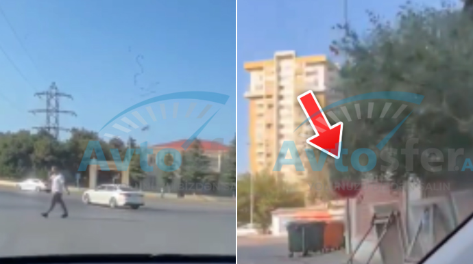 Nizamidəki bu küçədə yol nişanı ağacın arxasında gizlənib, dairə yoxa çıxıb - VİDEO