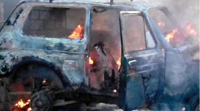 Cəlilabadda minik avtomobili yanıb