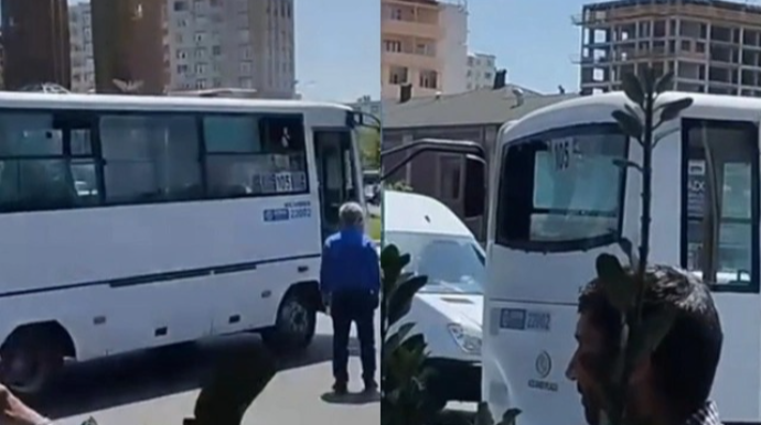 Bakıda iki avtobus bir-birinə çırpıldı - VİDEO