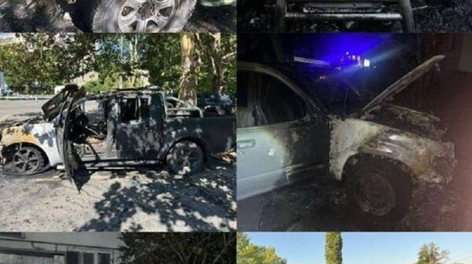 Orduya məxsus 15-dən çox avtomobil yandırıldı:  6 nəfər saxlanılıb - FOTOLAR 