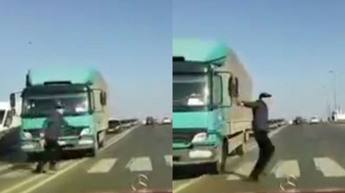 В Баку пешеход чудом избежал гибели   - ВИДЕО