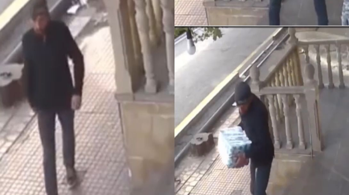 Bakıda ayran oğrusu kameraya düşdü - ANBAAN VİDEO 