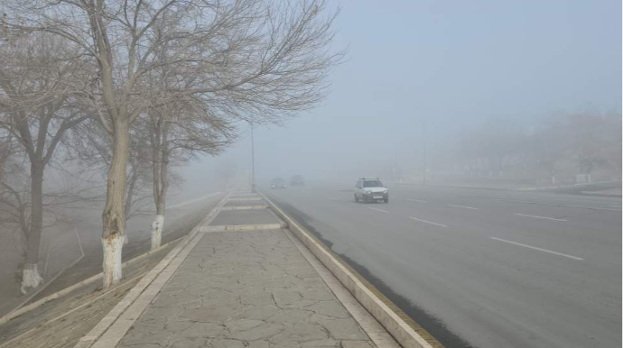 Naxçıvanda qatı duman yollarda hərəkəti çətinləşdirir - FOTO 