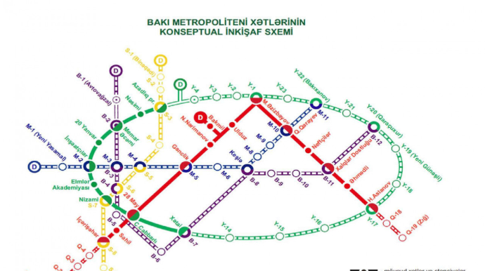 Bakıda 2040-cı ilədək dairəvi metro şəbəkəsinin tamamlanması nəzərdə tutulur 