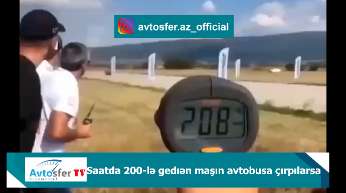 Saatda 200-lə gedən maşın avtobusla belə toqquşdu - ANBAAN VİDEO 