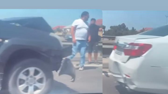 Aeroport yolunda qəza baş verib  - VİDEO