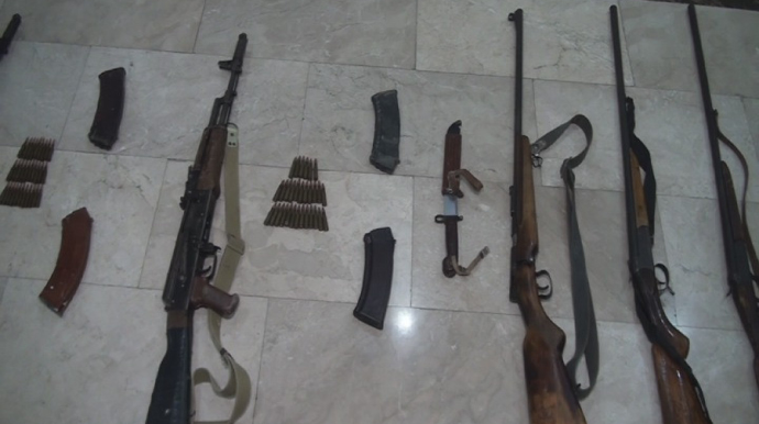 Zaqatalada üçü avtomat olmaqla 6 odlu silah götürülüb   - FOTO - VİDEO