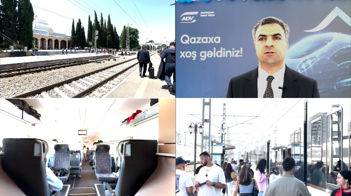 Qurtuluş günündə ADY vətəndaşları Qazaxa SÜRƏTLİ QATARLA SEVİNDİRİB - VİDEO